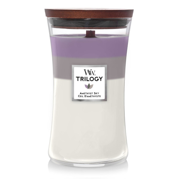 WoodWick® Amethyst Sky Trilogy Kerzenglas Groß 609,5g mit Knisterdocht