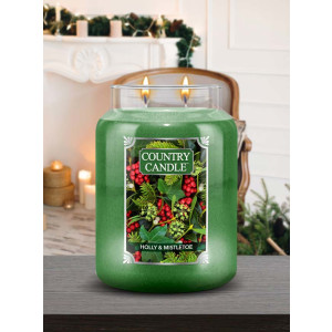 Country Candle™ Holly & Mistletoe 2-Docht-Kerze...