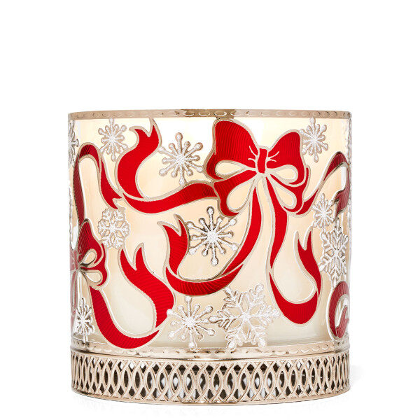 Bath & Body Works® Jar Holder Red Bows & Snowflakes