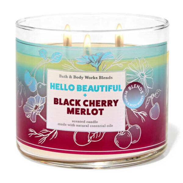 Bath & Body Works® Hello Beautiful & Black Cherry Merlot 3-Docht-Kerze 411g