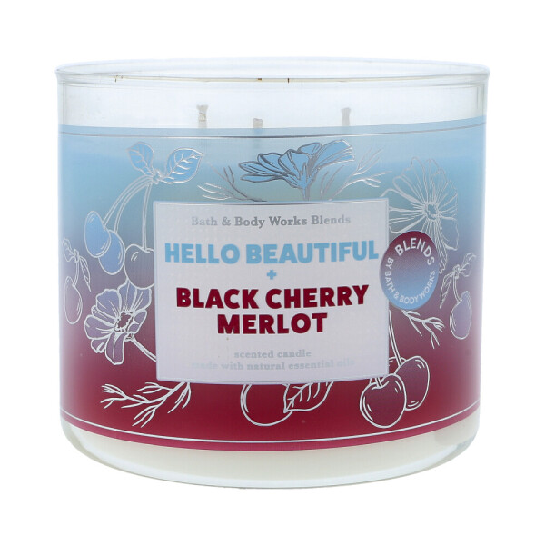 Hello Beautiful & Black Cherry Merlot 3-Docht-Kerze 411g