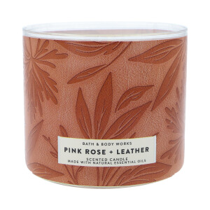 Pink Rose & Leather 3-Docht-Kerze 411g