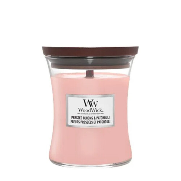 WoodWick® Pressed Blooms & Patchouli Kerzenglas Mittel 275g mit Knisterdocht