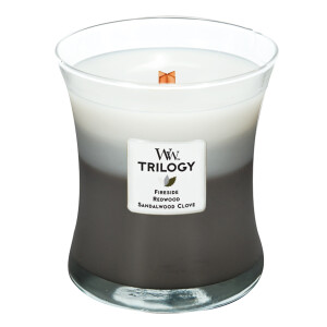 Warm Woods Trilogy Kerzenglas Mittel 275g mit Knisterdocht