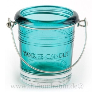 Votivkerzenhalter Bucket Teal mit Henkel