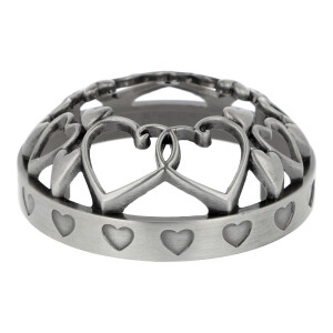 Open Hearts Brushed Silver