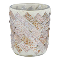 Votivkerzenhalter Mosaikglas Gold Swirl Ornaments