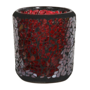 Votivkerzenhalter Mosaikglas Red Crackle