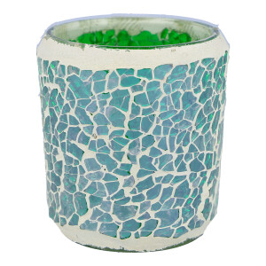 Votivkerzenhalter Mosaikglas Green Crackle